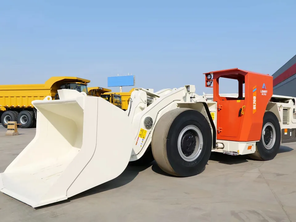 Representative underground loader in an industrial yard