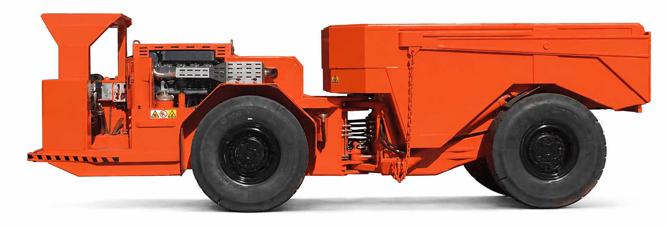 RILLHOLT RH-UT-004 underground ore truck series — AI-enhanced product illustration