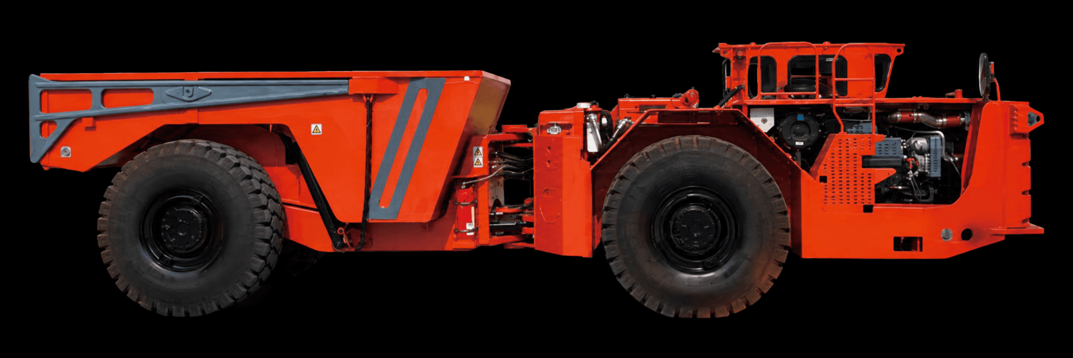 RILLHOLT RH-UT-005 underground ore truck — AI-enhanced product illustration