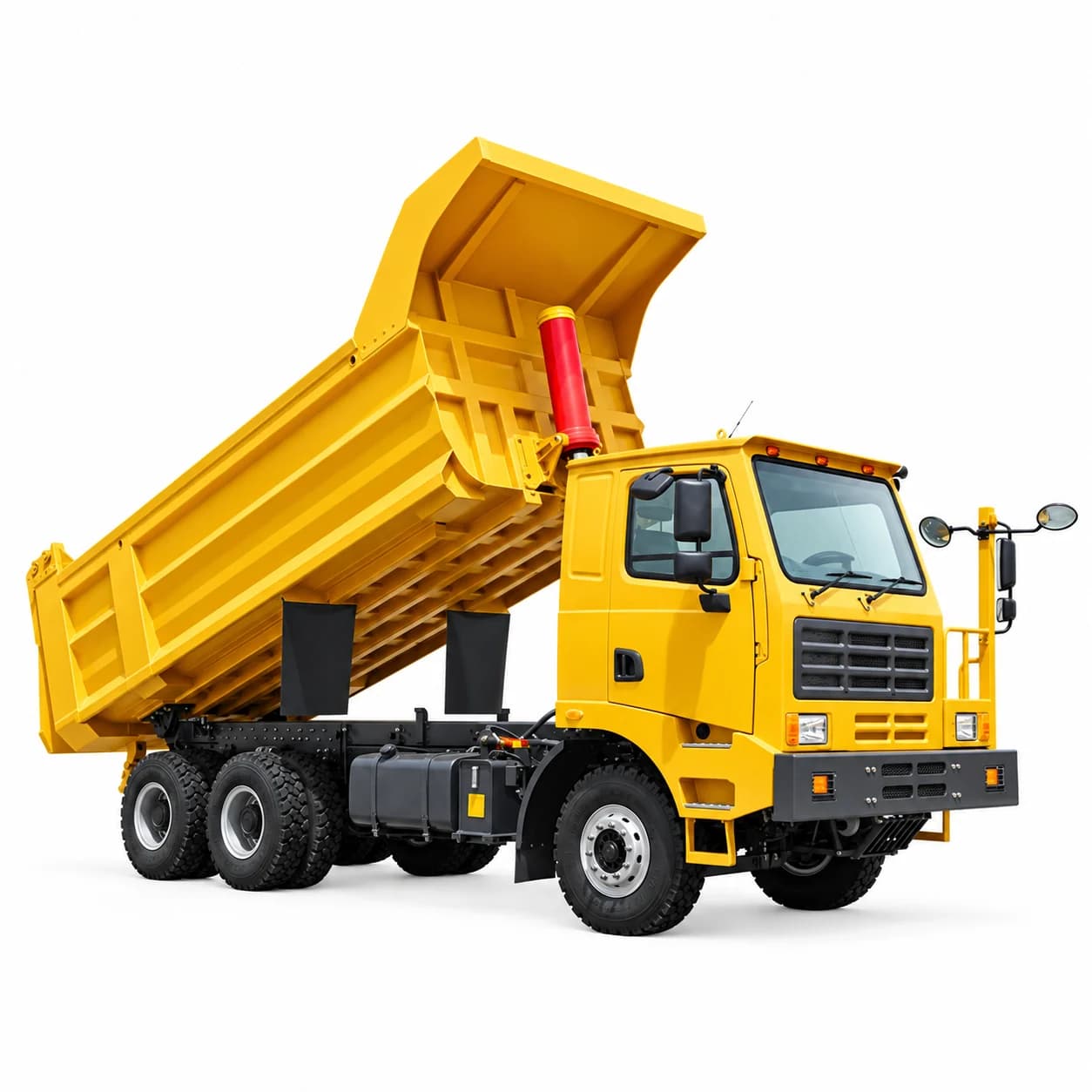35T wide-body mining truck in front three-quarter view
