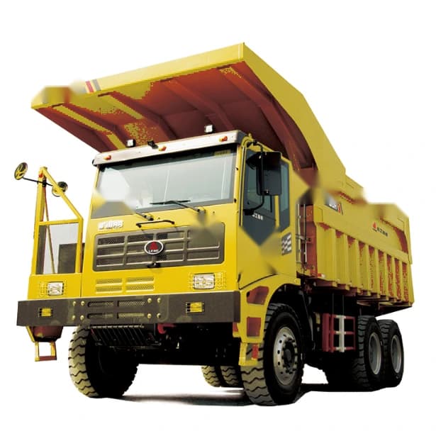 60T wide-body mining truck in front three-quarter view
